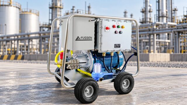 Fussen ATEX explosion-proof high pressure washer at a petrochemical tank farm