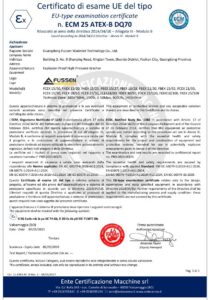 Fussen EU ATEX type-examination certificate for explosion-proof high pressure washers