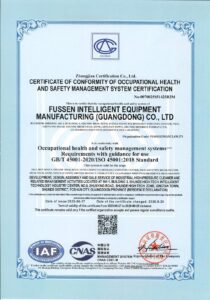 Fussen ISO 45001:2018 occupational health and safety certificate